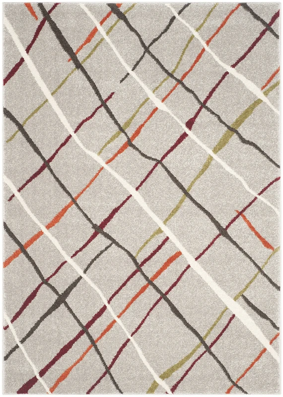 SAFAVIEH Modern Rug for Living Room, Dining Room, Bedroom - Porcello Collection, Short Pile, in Grey and Multi, 122 X 170 cm