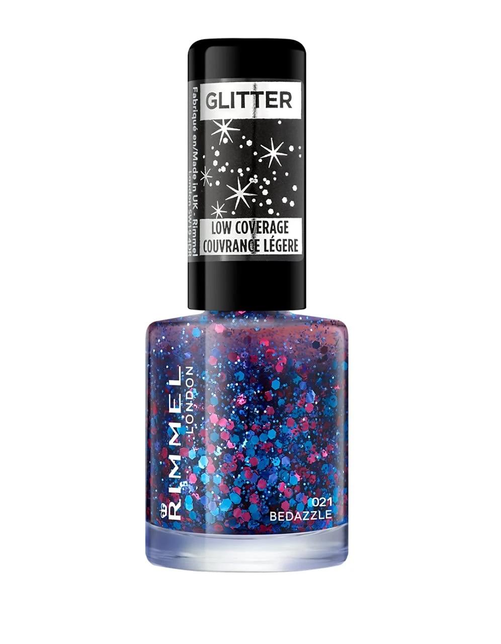 Rimmel London Glitter Nail Polish Top Coat, Bedazzle, 8 ml