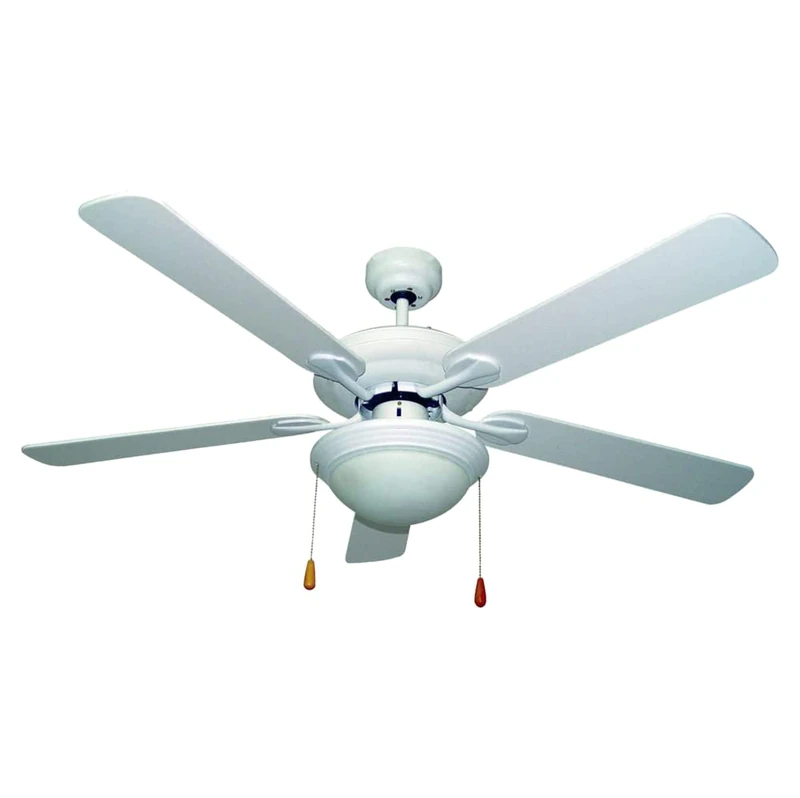 Bastilipo Ceiling Fan for 2 Bulbs, Metal, E27, White