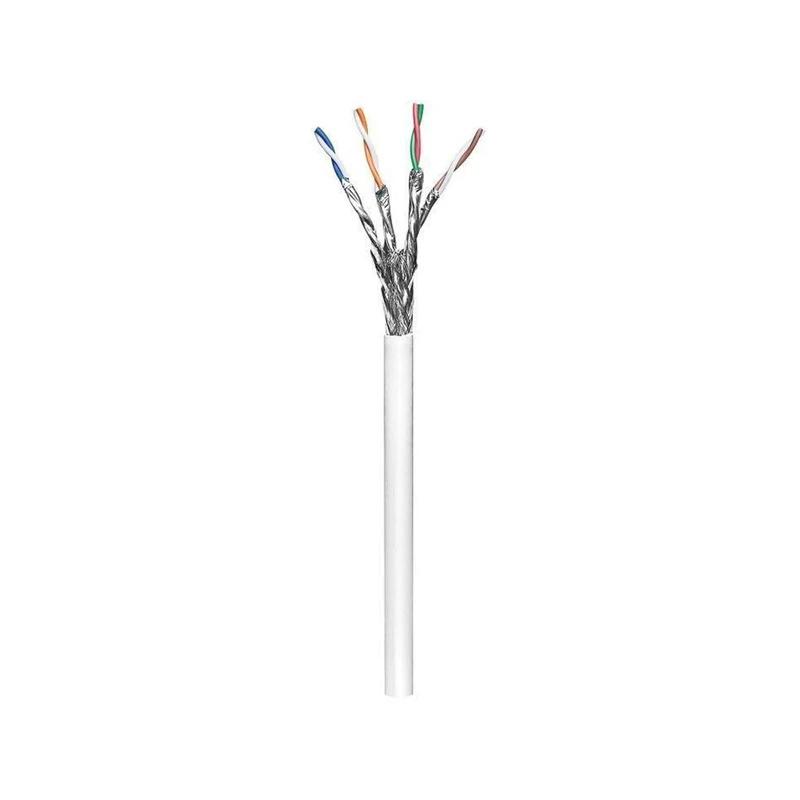 Goobay 94222 CAT 6 Network Cable, S/FTP (PiMF), White, 100 m Length