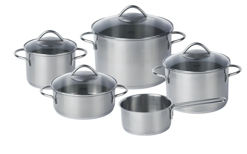 Fissler Vienna (Induction) Set, Frying & Cooking Pot, Casserole, Stainless Steel, 5Pcs.