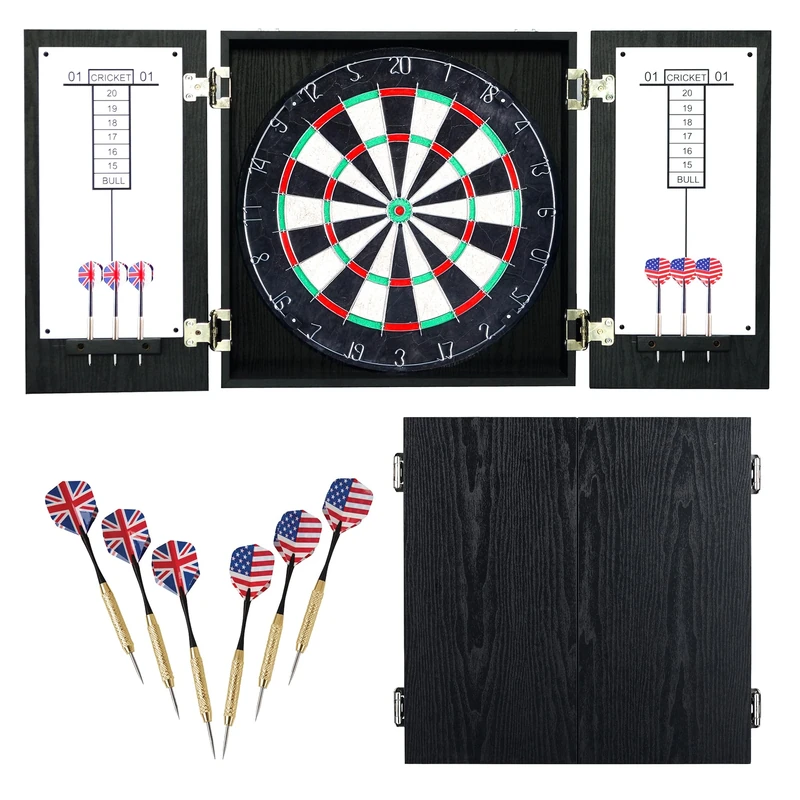 Hathaway Dartboard Cabinet, Wood, Black