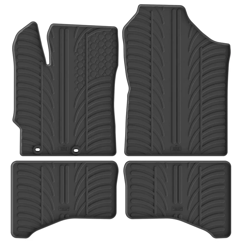 Rubber Car Mats Set Rubber Mat Toyota Yaris Hybrid 5 doors T Profile Mounting Clips, 4 Pieces
