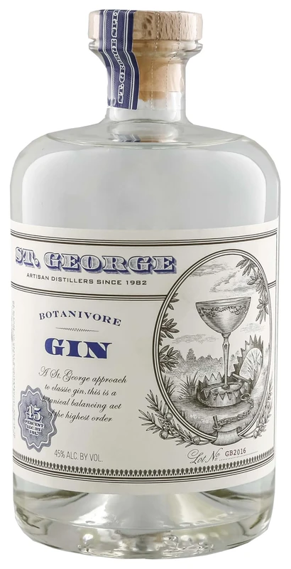 St. George Spirits Botanivore Gin, 70cl - 45 Percent ABV American Artisinal Gin with Notes of Citrus and Spice for Cocktails and More