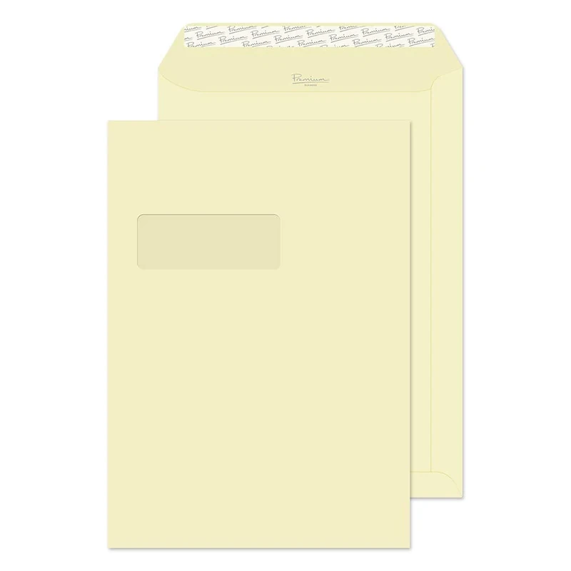 Blake Premium Business C4 324 x 229 mm 120 gsm Peel and Seal Window Pocket Envelopes (51892) Vellum Wove - Pack of 250