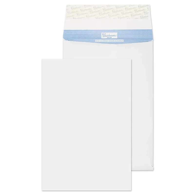 Blake Secure 381 x 254 x 30 mm 125 gsm Tear Resistant Gusset Pocket Peel & Seal Envelopes (TR13301) White - Pack of 100