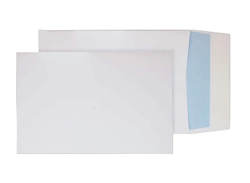Blake Purely Packaging B4 350 x 250 x 25 mm 140 gsm Gusset Pocket Peel & Seal Envelopes (41060) White - Pack of 125