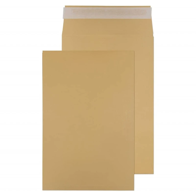 Blake Purely Packaging 381 x 254 x 25 mm 140 gsm Gusset Pocket Peel & Seal Envelopes (11101) Manilla - Pack of 125