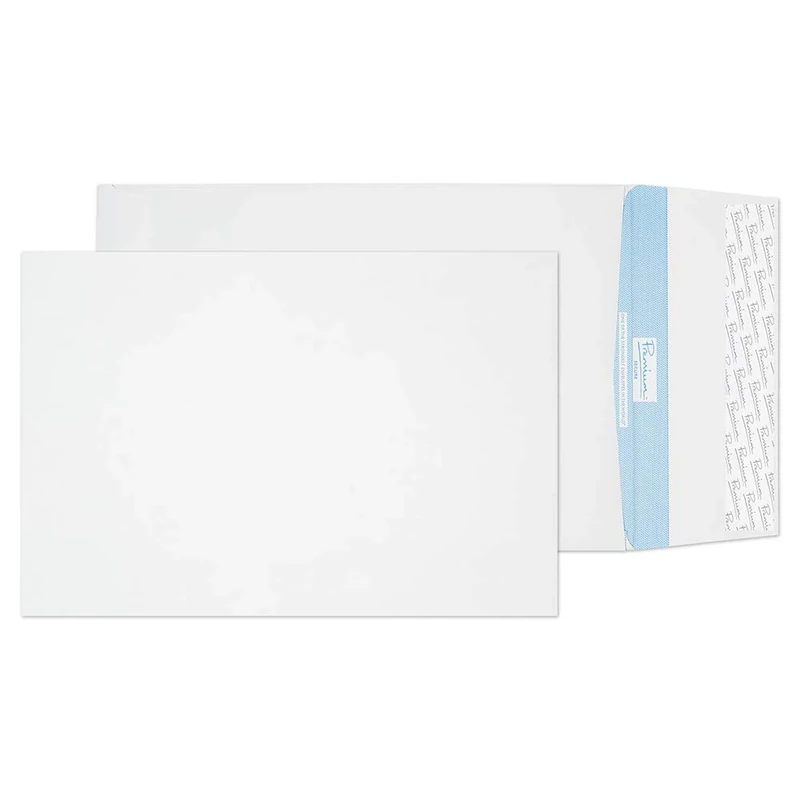 Blake Premium Secure C4 324 x 229 x 25 mm Tear Resistant Gusset Pocket Peel and Seal Envelopes (TR9900) White - Pack of 100