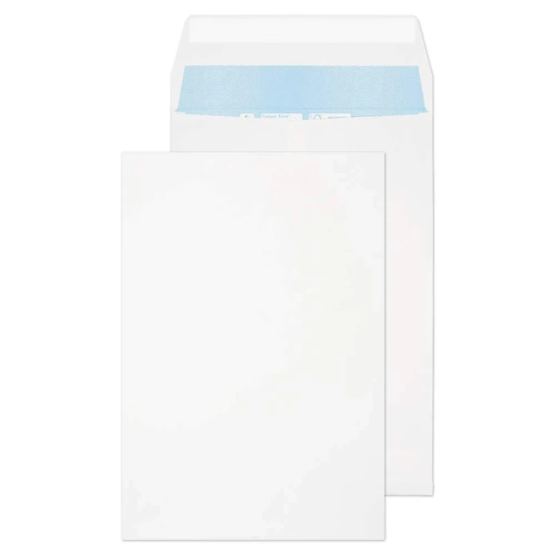 Blake Environmental - Biodegradable & Recycled Gusset Envelopes C4 (324 x 229mm) - Pack of 125 - Premium 140GSM - FSC Certified - Peel & Seal Envelopes Gusset C4 - Stationery Business Supplies (RN090)
