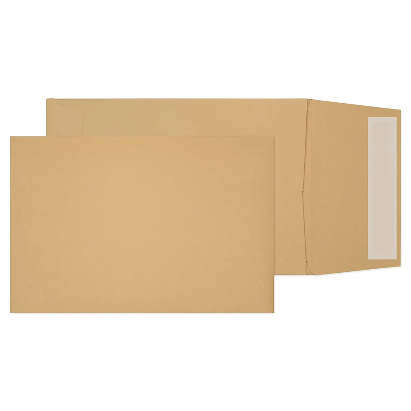 Blake Purely Packaging 254 x 178 x 25 mm 120 gsm Gusset Pocket Peel & Seal Envelopes (4810) Manilla - Pack of 125