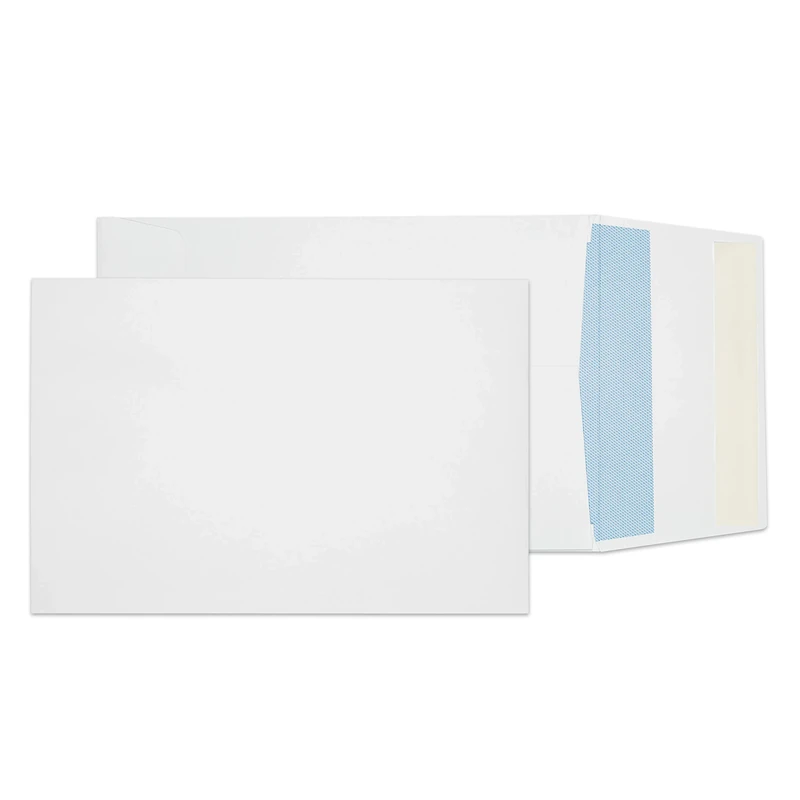Blake Purely Packaging 254 x 178 x 25 mm 120 gsm Gusset Pocket Peel & Seal Envelopes (7000) White - Pack of 125