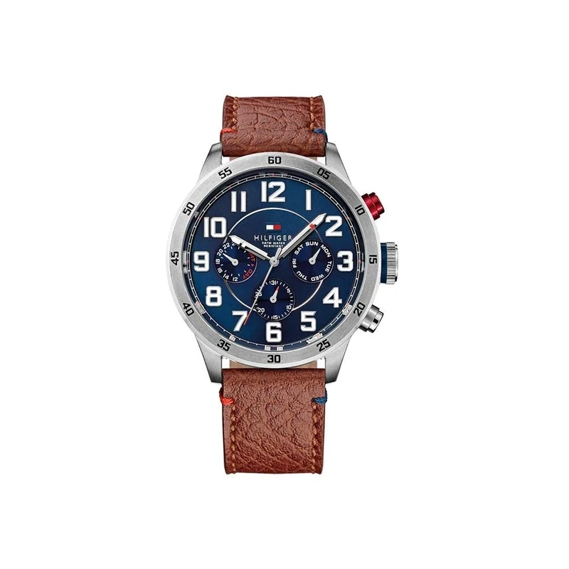 Tommy Hilfiger Analogue Multifunction Quartz Watch for Men with Brown Leather Strap - 1791066 - Image 1