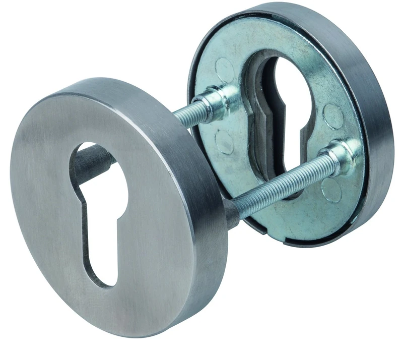 ALPERTEC Silver Rim Lock Rosettes for Home, Front Doors, Pair, 32821460