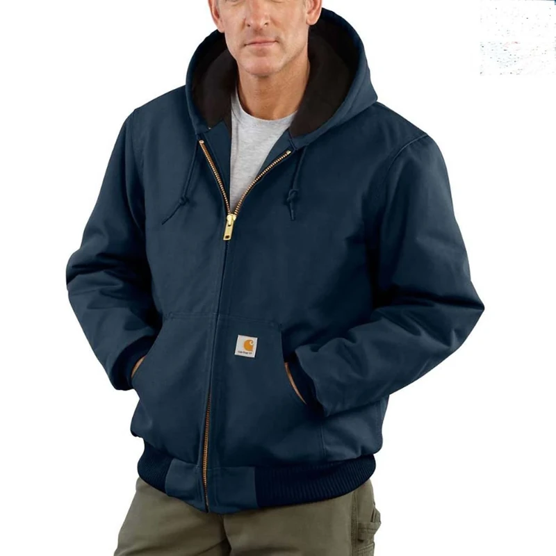 Carhartt Men's Flame-Resistant Duck Quilt-Lined Active Jac, Dark Navy, XXL