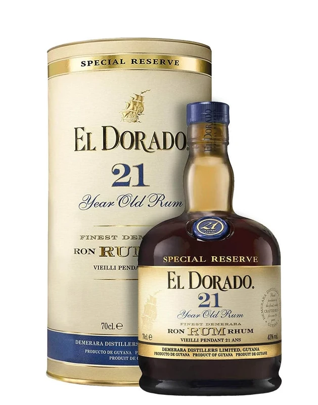 El Dorado Special Reserve 21 year Old Rum, 70 cl - Aged for 2 Years - Flavours of Tropical Fruit and Coffee - Perfect for Sipping