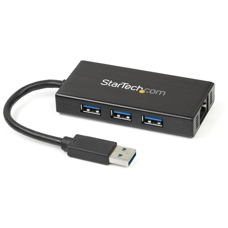 StarTech.com USB 3.0 Hub with Gigabit Ethernet Adapter - 3 Port - NIC - USB Network / LAN Adapter - Windows & Mac Compatible (ST3300GU3B)