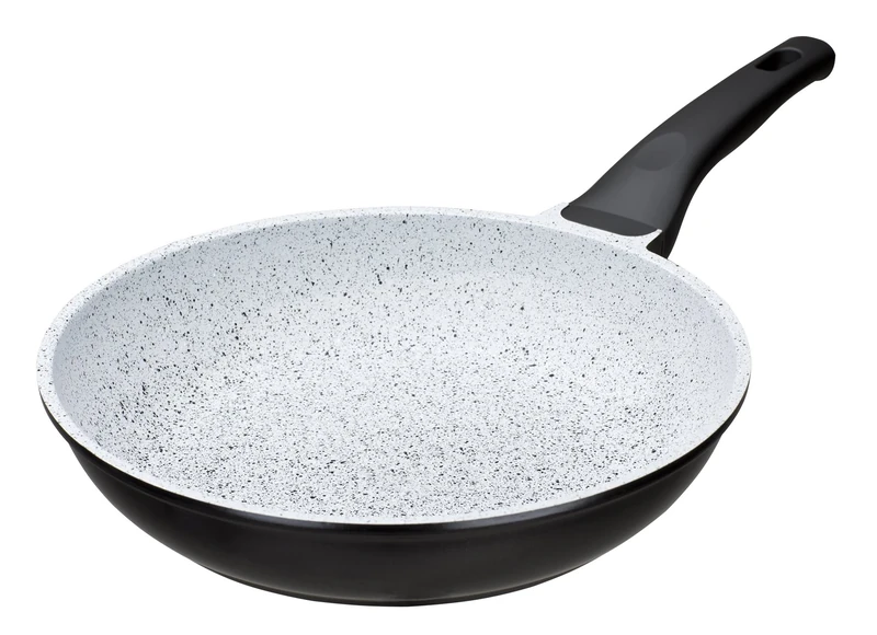 GSW Stahlwaren GmbH Cast Aluminium Fry Pan, 28 x 6 cm, 2.7 L, White/Black, 30 x 28 x 6 cm