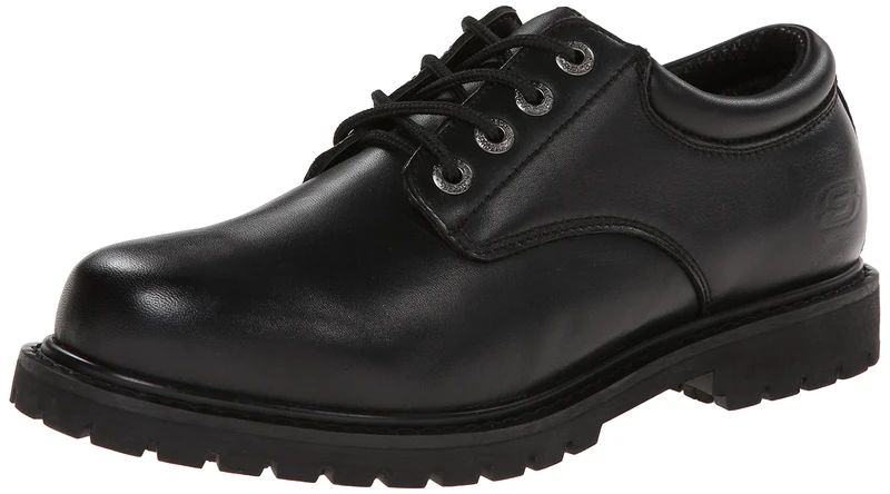 Skechers for Work Men's Cottonwood Elks Slip Resistant Shoe,Black,7 3E US