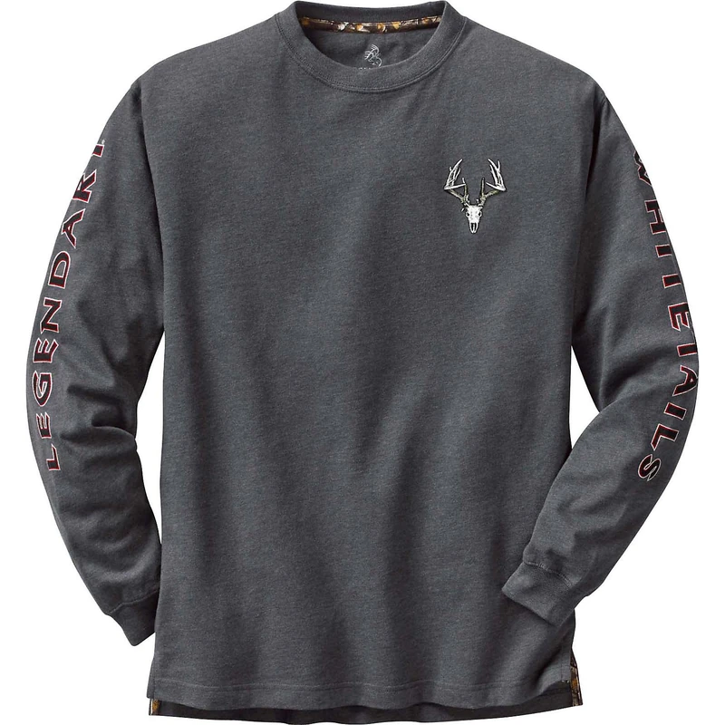 Legendary Whitetails Men's Non-Typical Long Sleeve T-Shirt, Charcoal Heather, 3XL Big