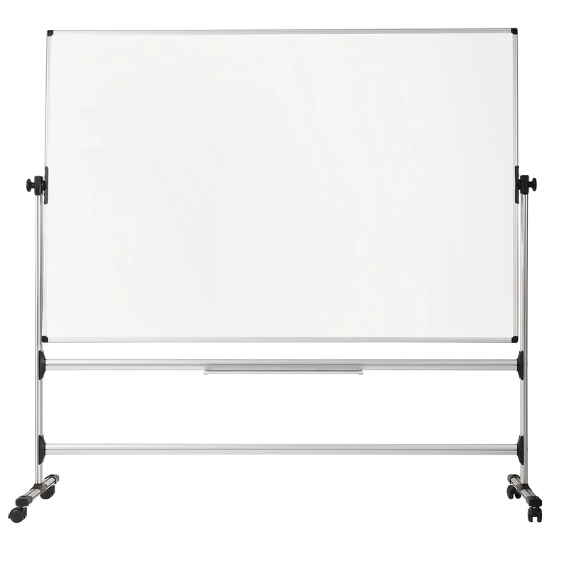 Bi-Office Earth - Revolving Whiteboard, Magnetic Enamel, Mobile Board with Aluminium Frame, 150 x 120 cm