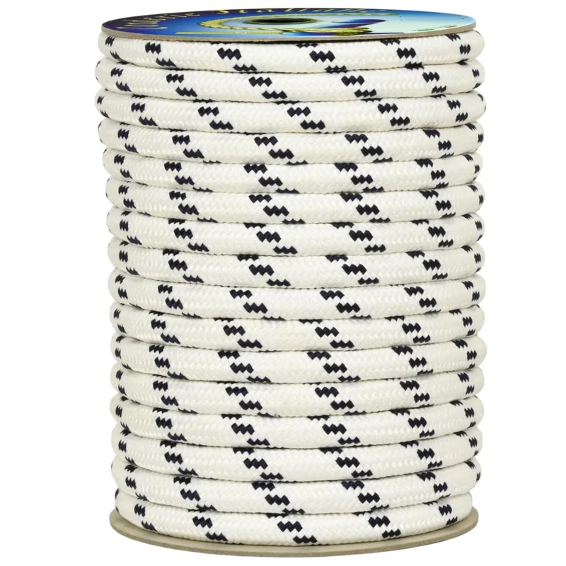 Corderie Italiane 6000785 – 00 Braid Nautica, 12 mm-050 MT, White with Blue Plastic Label, Color: White with Blue Marker