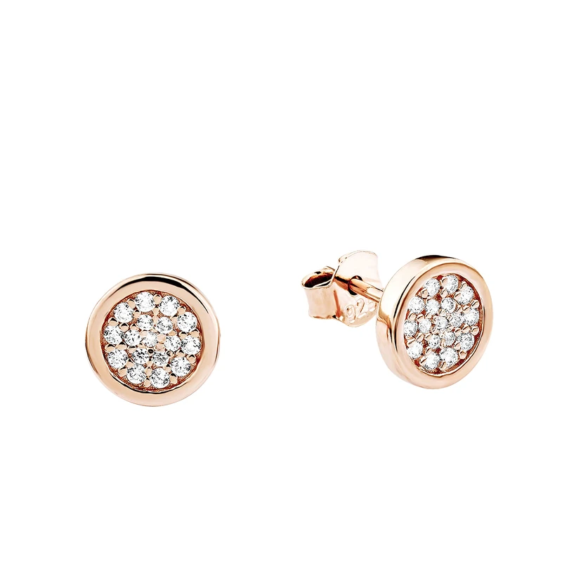 s.Oliver Stud earrings Women Ear jewelry, with Zirconia synth., 8 cm, Rosé, Comes in jewelry gift box, 9079223 - Image 1