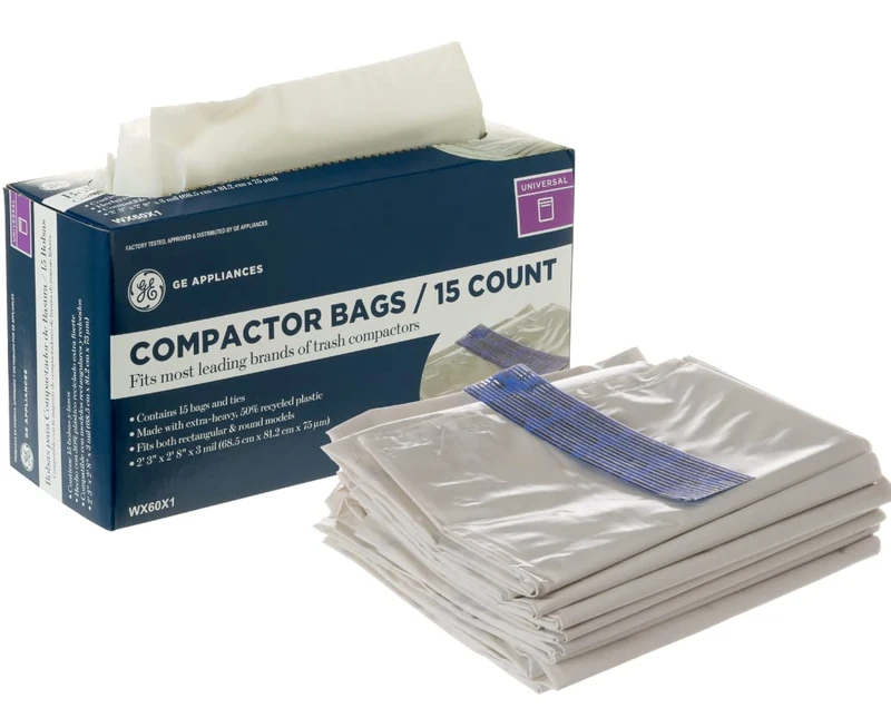 GE WX60X1 Genuine OEM Universal Trash Compactor Bags for GE Trash Compactors - Image 1