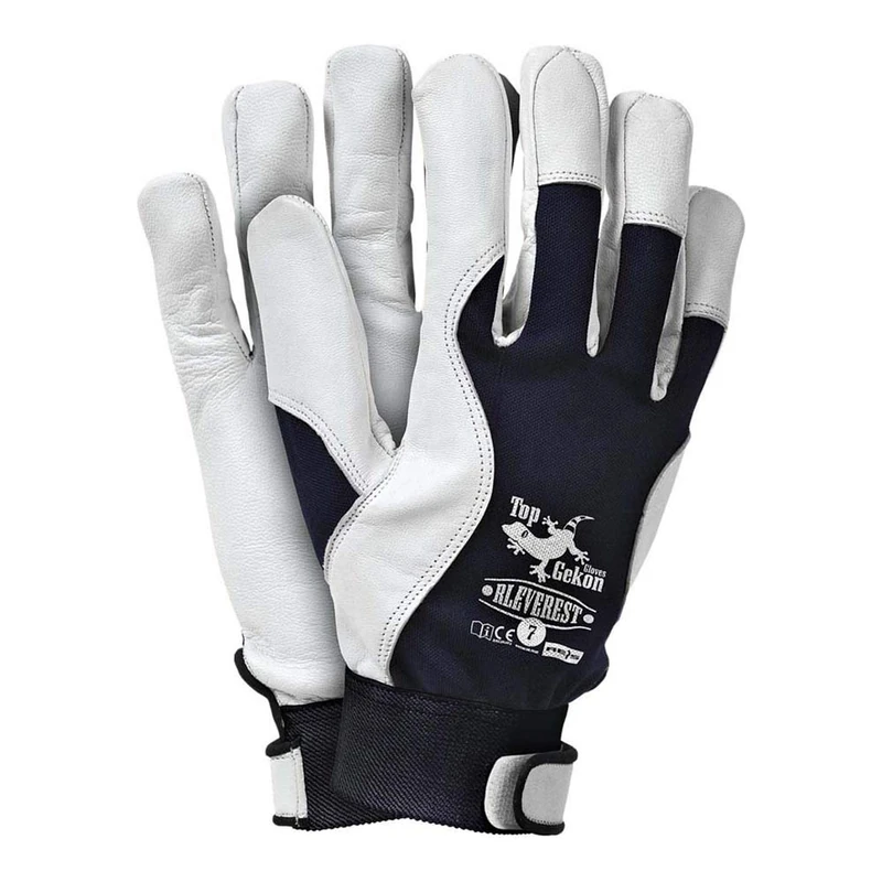 Reis Rleverest7 Topgekon Protective Gloves, Navy Blue-White, 7 Size, Pack of 12