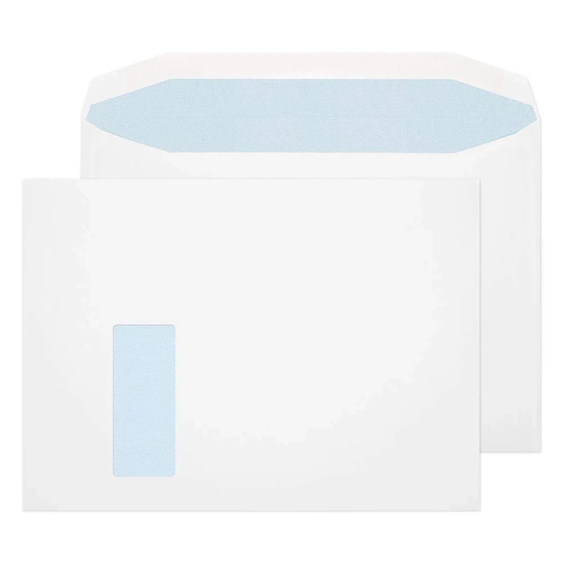 Blake Purely Everyday C4+ 240 x 330 mm 100 gsm Gummed Mailer Low Window Envelopes (9710) White - Pack of 250