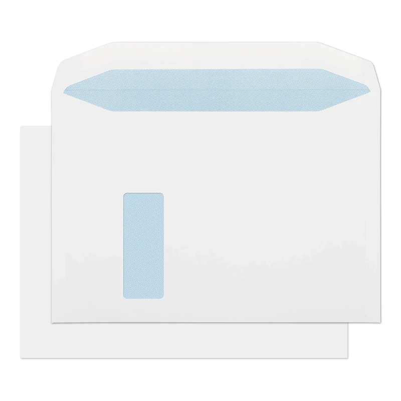 Blake Envelopes Purely Everyday C4 229 x 324 mm fenêtre inverse enveloppes gommées avec fenêtre-Blanc-Lot de 250