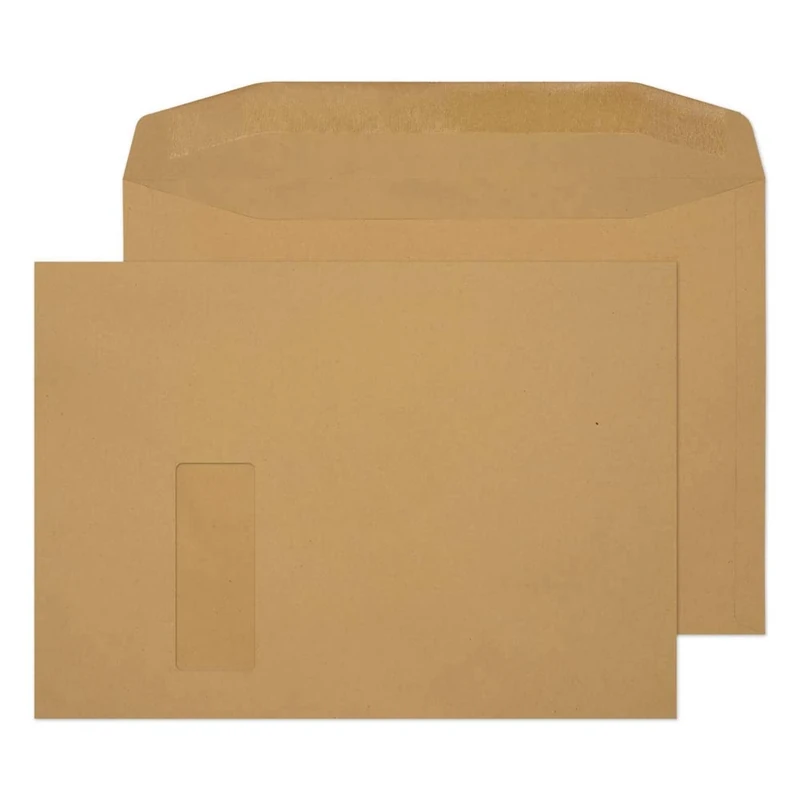 Blake Purely Everyday C4 229 x 324 mm 100 gsm Gummed Mailer Window Envelopes (2710) Manilla - Pack of 250