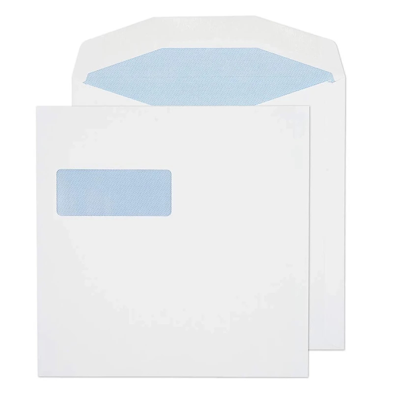 Blake Purely Everyday 220 x 220 mm 100 gsm Mailer Gummed High Window Envelopes (5708) White - Pack of 500