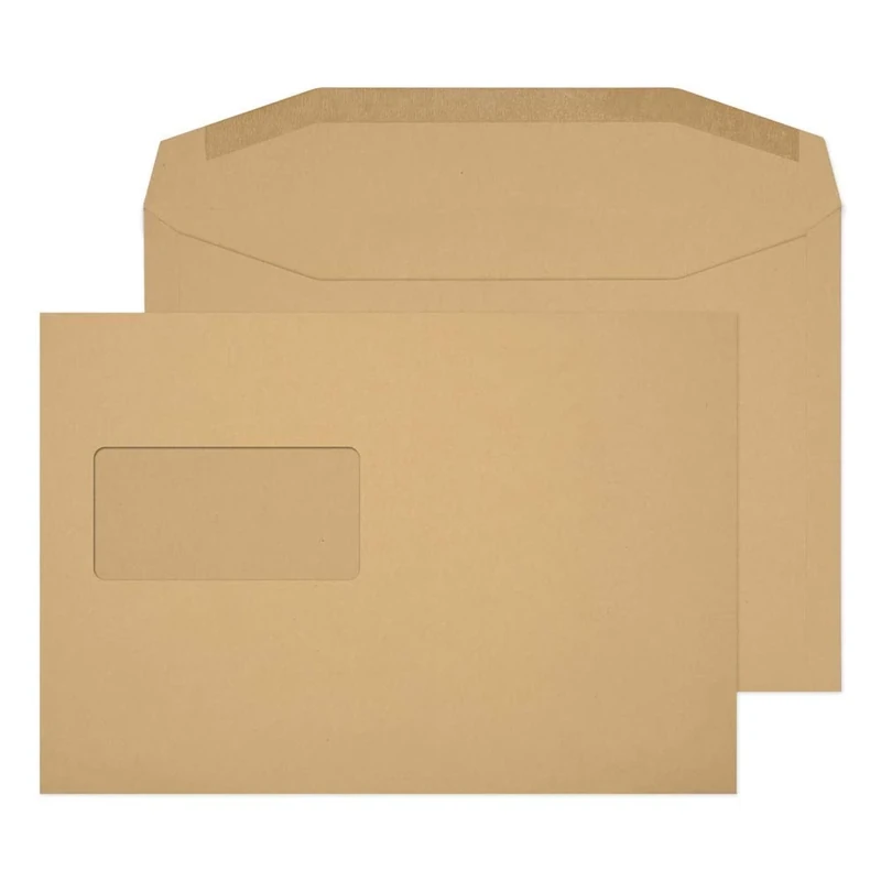 Blake Purely Everyday C5+ 162 x 235 mm 80 gsm Gummed Mailer High Window Envelopes (4409) Manilla - Pack of 500
