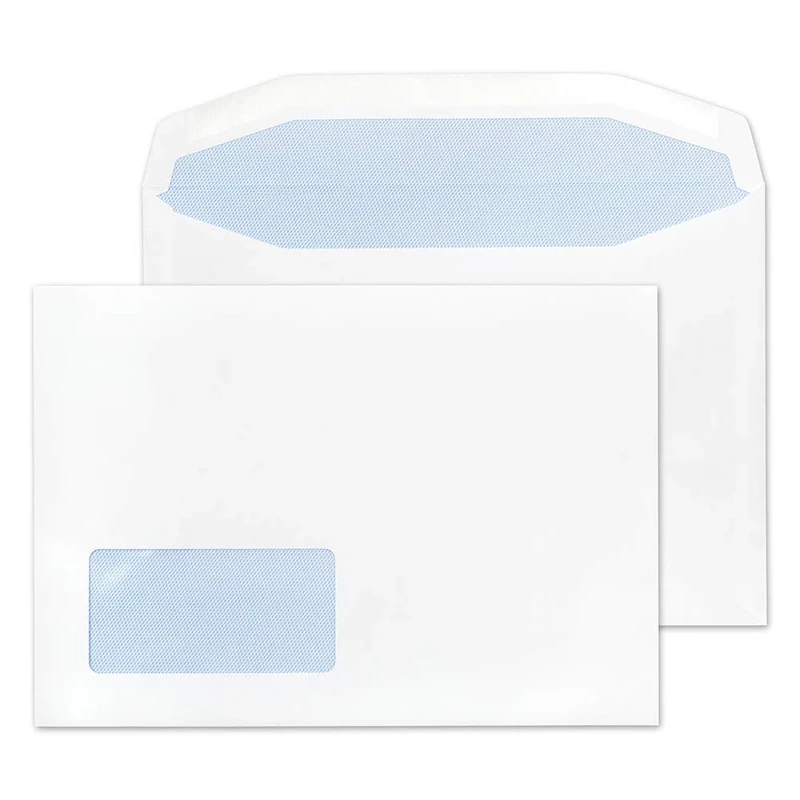 Blake Purely Everyday C5 162 x 235 mm 90 gsm Gummed Mailer Low Window Envelopes (1376) White - Pack of 500
