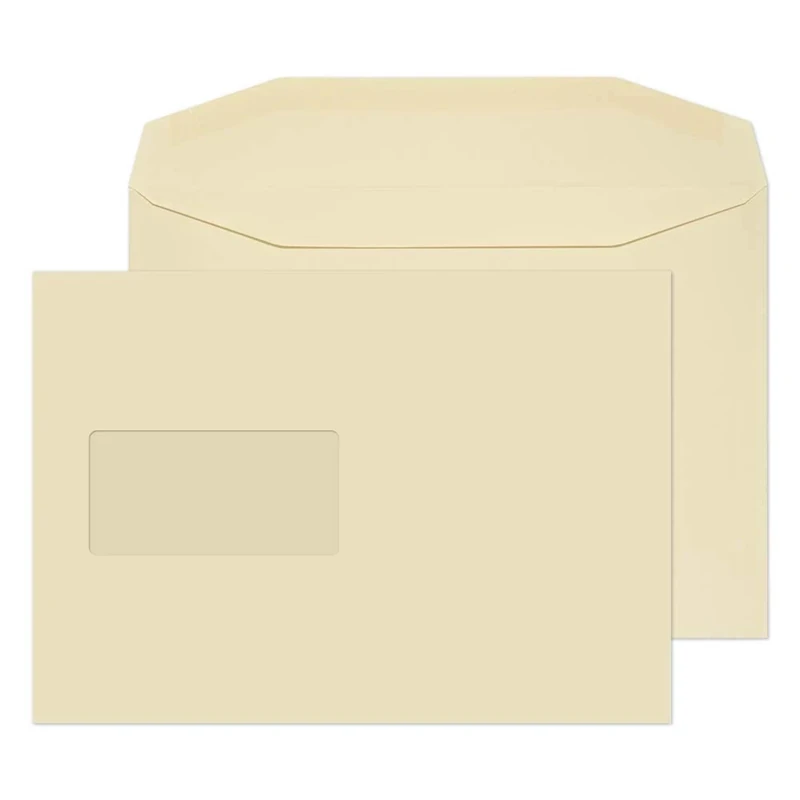 Blake Purely Everyday C5 162 x 229 mm 100 gsm Gummed Mailer Window Envelopes (C6178W) Cream - Pack of 500
