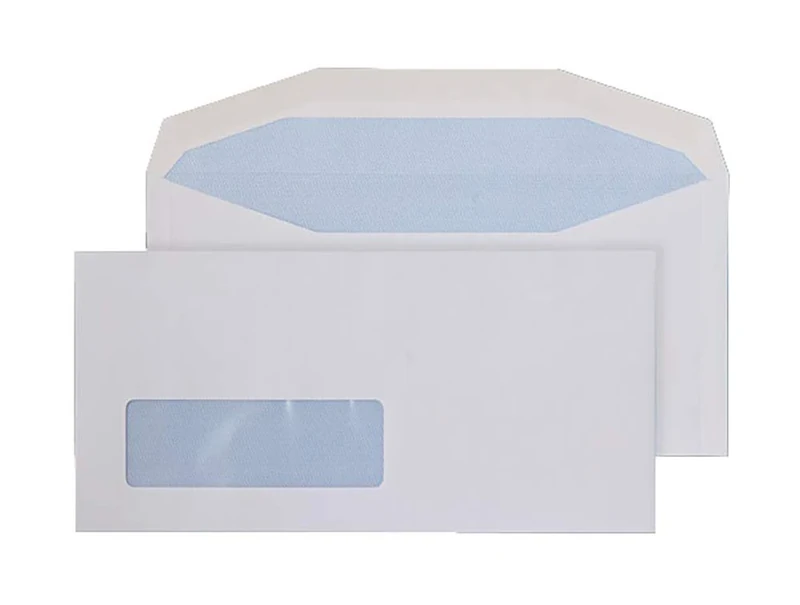 Blake Purely Everyday DL+ 114 x 235 mm 90 gsm Gummed Mailer Window Envelopes (3998LW) White - Pack of 1000
