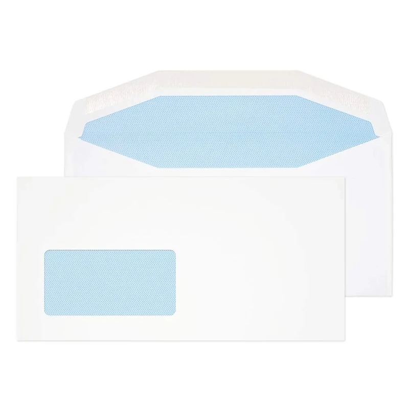 Blake Envelopes Purely Everyday 4804 Matt Beschichtet Kuvertierhüllen Briefumschläge Naßklebung Mit Fenster Weiß DL+ 114 x 229 mm 115g/m² | 1000 Stück