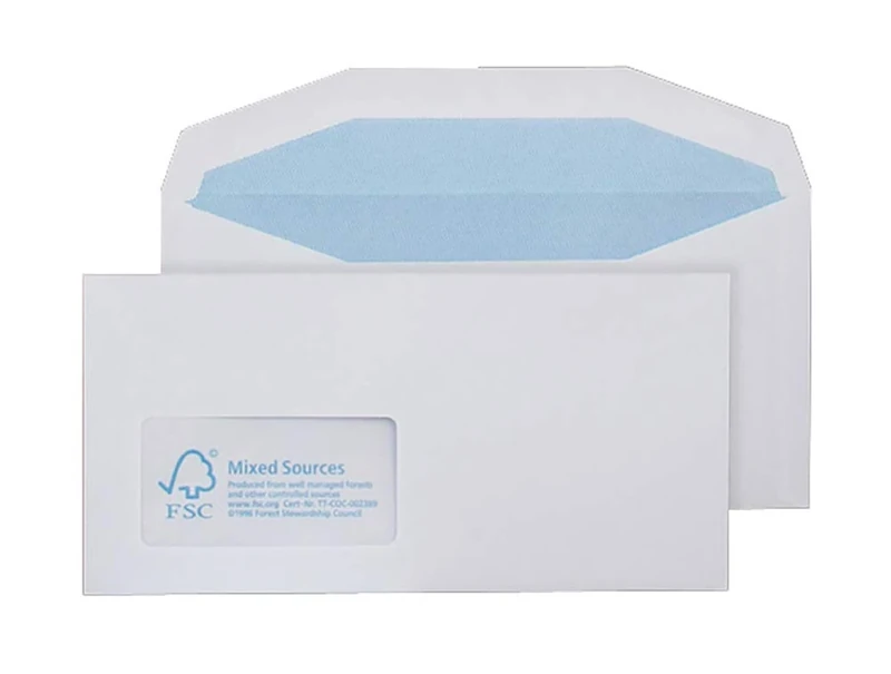 Blake Environmental - Biodegradable & Recycled Envelopes DL+ (114 x 229mm) - Pack of 1000 - Premium Quality 90GSM - Gummed - FSC Certified Eco White Envelopes - Stationery & Business Supplies (FSC374)