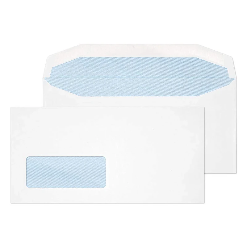 Blake Purely Everyday DL 110 x 220 mm 90 gsm Mailer Gummed Window Envelopes (3702) White - Pack of 1000