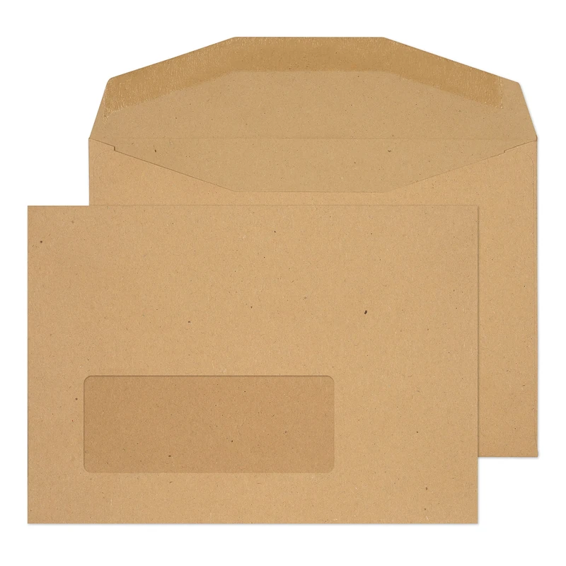 Blake Purely Everyday C6 114 x 162 mm 80 gsm Gummed Mailer Window Envelopes (NV358) Manilla - Pack of 1000