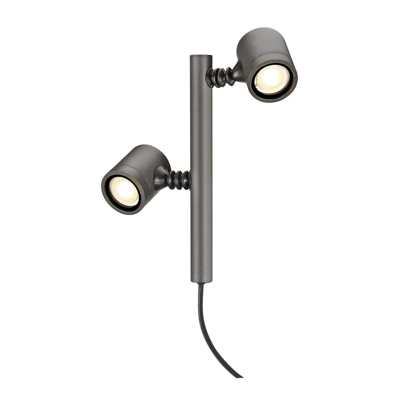 SLV Free-Standing lamp MYRA 2 / Outdoor Illumination for Paths, Walls, entrances, LED Outdoor Garden lamp / GU10 IP44 4.5W Anthracite