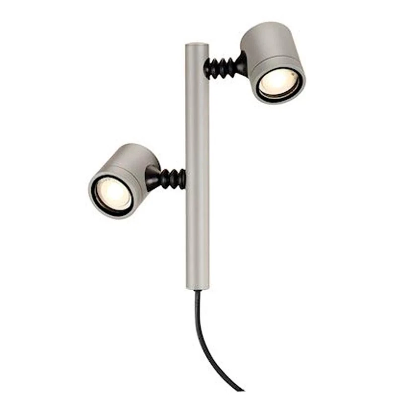 SLV Free-Standing lamp MYRA 2 / Outdoor Illumination for Paths, Walls, entrances, LED Outdoor Garden lamp / GU10 IP44 4.5W Grey