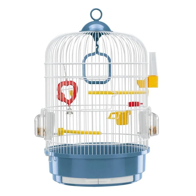 Ferplast Bird Cage REGINA Cage for Birds, Canaries, Budgies, Finches, Metal, Accessories Included Rotating Feeders Perches, 32.5 x 32.5 x h 49 cm.