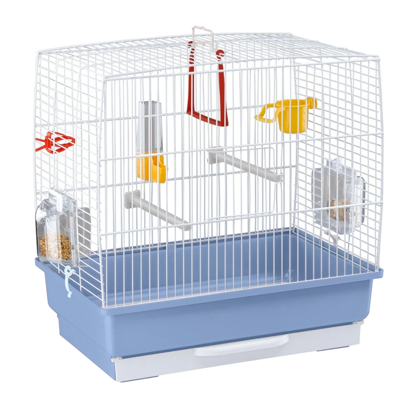 Ferplast Bird Cage Rekord 2 Cage for Birds, Canaries, Finches, Accessories included Rotating Feeder Perches, 39 x 25 x h 41 cm (15x9.8x6 inches)