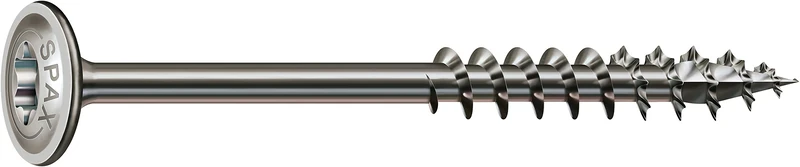 SPAX Wood Construction Plate Head Screw TG, A2 II Skint, T-STAR T30, 6 mm X 140 mm, 100 Stk/Pak - Image 1