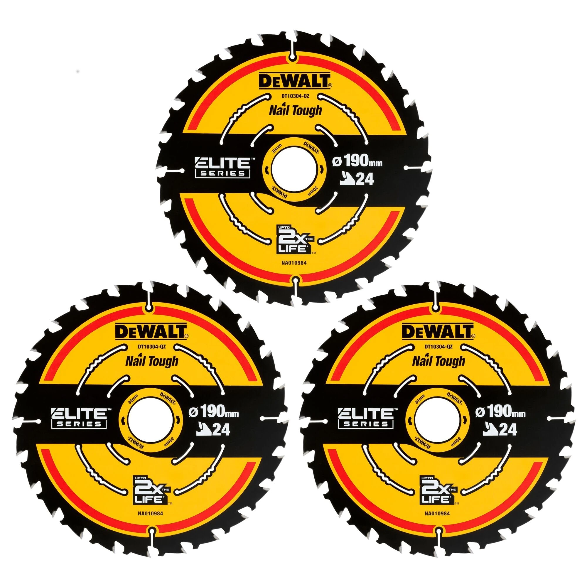 DEWALT DT10399-QZ Circular saw blades 3-piece pack 190 x 30