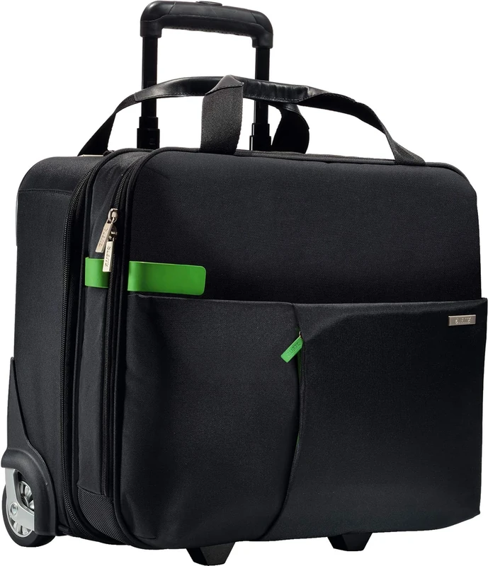 Leitz 2 Wheeled Light-Weight Hand Luggage Trolley Smart Traveller Range, Black - Image 1