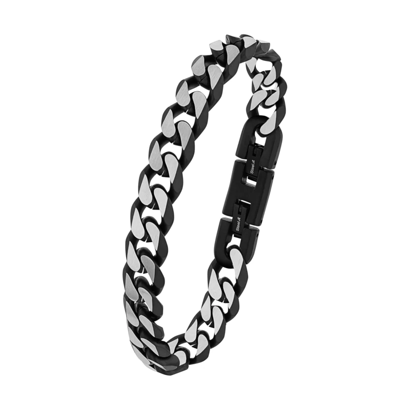 s.Oliver Bracelet Men Arm jewelry, 20+1,5 cm, Black, Comes in jewelry gift box, 9954490