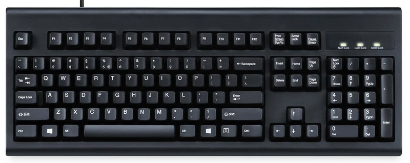 Perixx PERIBOARD-106, Wired Performance Standard Keyboard, Ergonomic Curve Keys, Black, US Layout